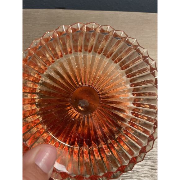 Vintage Jeanette Glass Amberina Glass Swan Candy Dish w/ Lid Ombre Red / Yellow - Picture 7 of 9